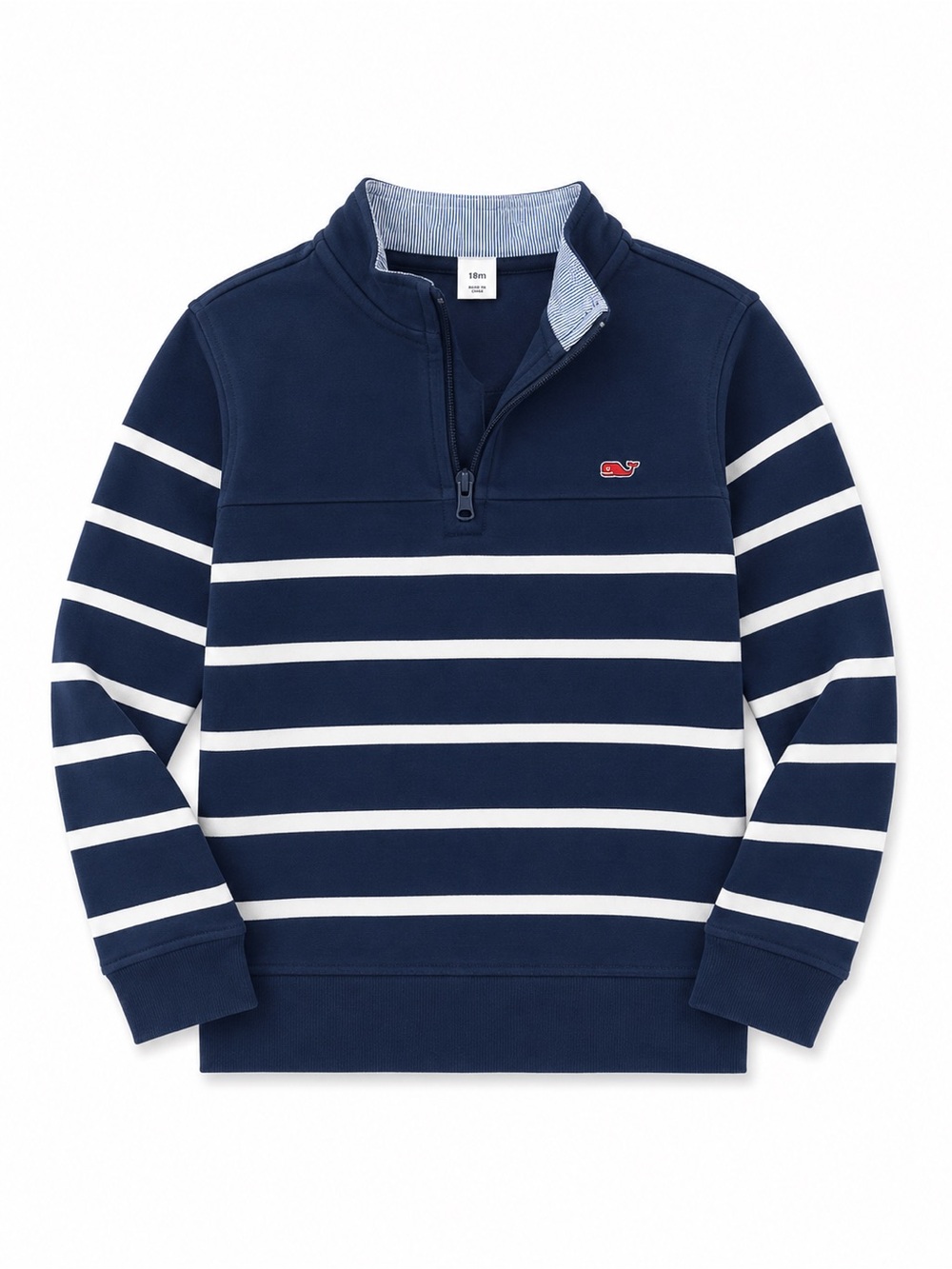 Vineyard Vines x Target Navy and White Striped Quarter-Zip Sweatshirt